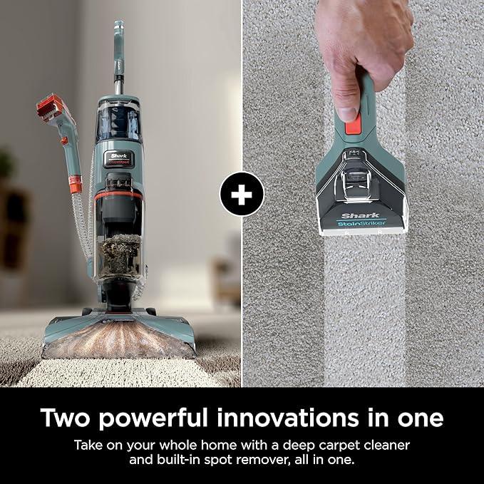 Shark CarpetXpert Upright Carpet, Area Rug & Upholstery Cleaner, Built-In Spot & Stain Remover & XL Tool, Perfect for Pets, Carpet Shampooer, 3 Cleaning Tools, Cleaning Solution, Slate Green, EX151 - NeatNest