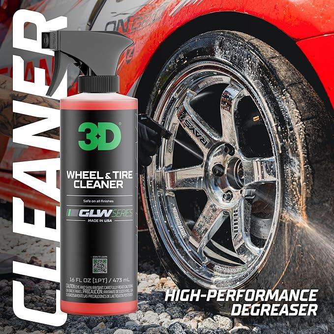 3D GLW Series Wheel & Tire Cleaner – Deep Cleaning All-in-One Formula | Removes Brake Dust, Grime, Tire Browning | Safe on All Wheels | DIY Car Detailing |64 oz - NeatNest