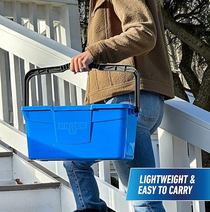 Unger Professional 3 Gallon Bucket – Compact Cleaning Bucket, Comfort-Grip Handle, 2 Pour Spouts, Portable Cleaning Supplies, Plastic Mop Bucket for Floor, Window & Household Cleaning - NeatNest