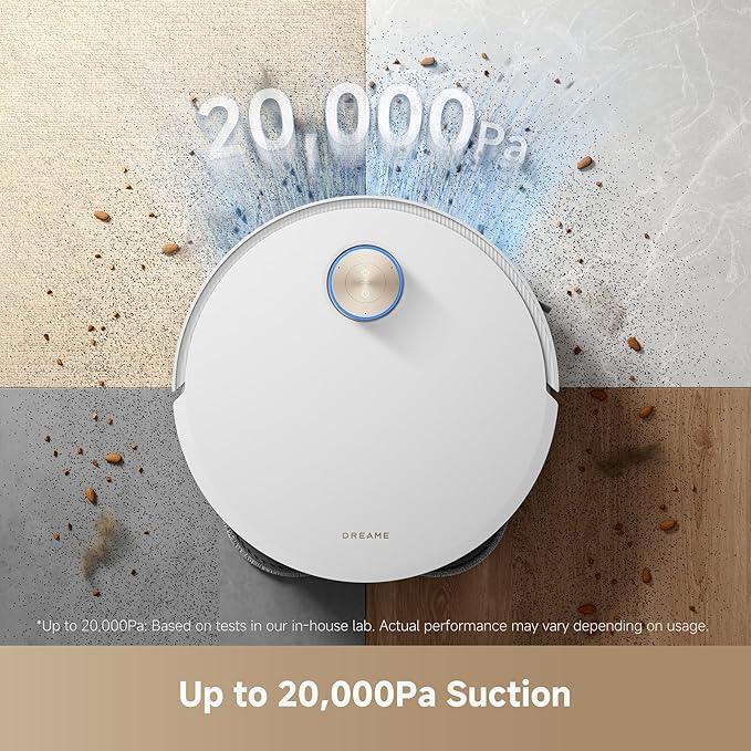 DREAME X50 Ultra White Robot Vacuum and Mop with Auto-Empty and Mop Self-Cleaning, 20,000Pa Suction, Obstacle Avoidance and 360° Navigation, Corner to Edge Deep Cleaning, Detangling Brush - NeatNest
