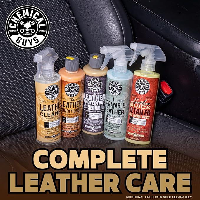 Chemical Guys Colorless and Odorless Leather Cleaner - Safe for Natural, Synthetic, Faux, and Pleather, Car Interior Cleaner, Safe for Furniture, Boots, Apparel, & More - 16 oz - NeatNest