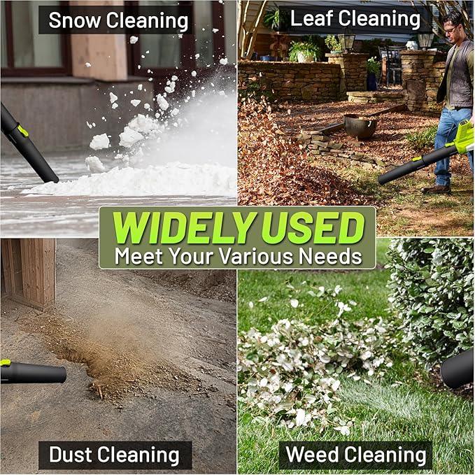 Leaf Blower Cordless, Electric Leaf Blower with 2 x 4.5Ah Batteries and Charger, 5 Speed Modes, 1 x Adjustable Shoulder Strap, Lightweight Leaf Blowers for Blowing Lawn Care, Garden, Patio Cleaning - NeatNest