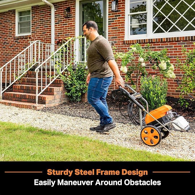 LawnMaster LT2100B Electric Pressure Washer 2300 PSI MAX 13 Amp 1.2 GPM CSA Certified with 5 Nozzles Powerful Storage Organization - NeatNest