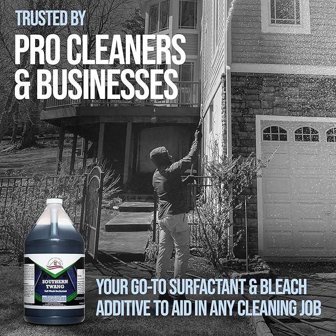 Southeast Softwash Southern Twang - Professional Exterior House Cleaner, Siding Cleaner & Roof Wash Surfactant for Pressure Washing & Soft Wash Applications | Crisp Apple Scent, 1 Gallon (4 Pack) - NeatNest