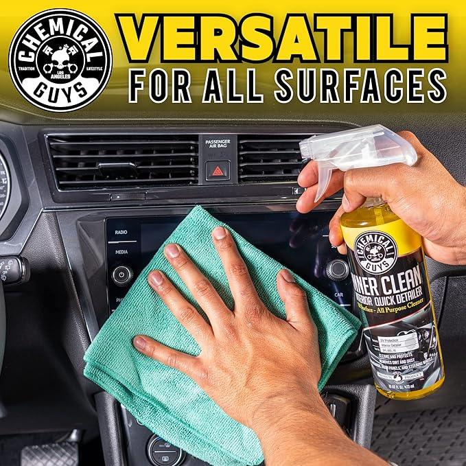 Chemical Guys InnerClean Interior Quick Detailer Cleaner and Protectant for Dashboards Door Panels Seats Trim and Surfaces Non Greasy Interior Car Cleaning Spray and Interior Detailer Spray 16 oz - NeatNest