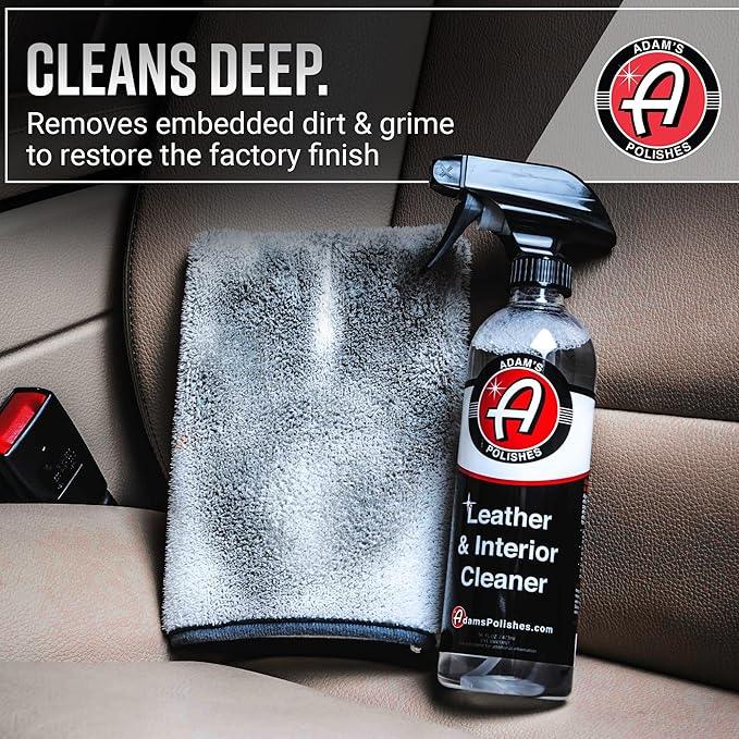 Adam's Polishes Leather Care Kit - Leather Cleaner & Conditioner Car Cleaning Supplies | UV Protection for Interior Accessories Steering Wheel Seat Dash Vinyl Shoe Polish Jacket - NeatNest