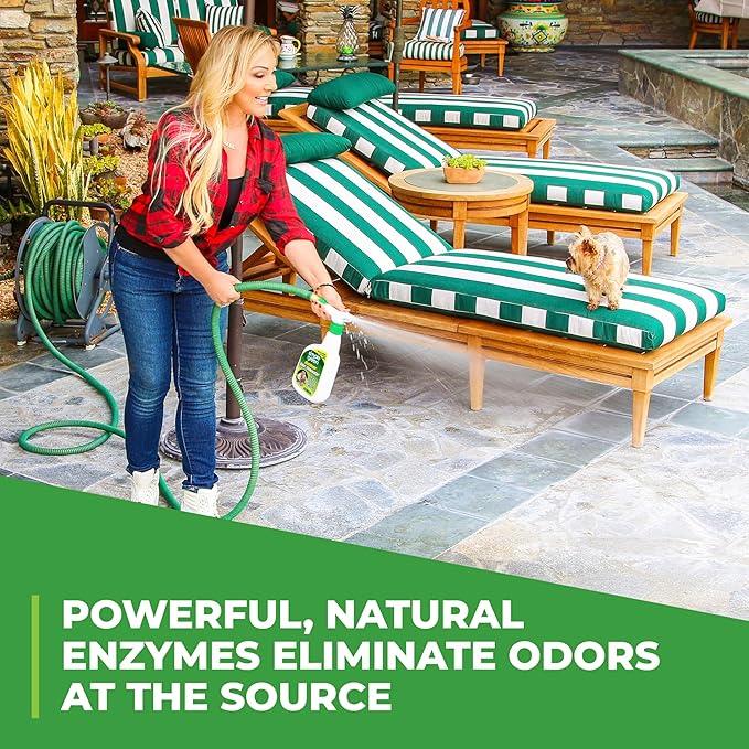 Simple Green Outdoor Odor Eliminator for Pets, Dogs, Ideal for Artificial Grass & Patio (32 oz Hose End Sprayer & 1 Gallon Refill) - NeatNest