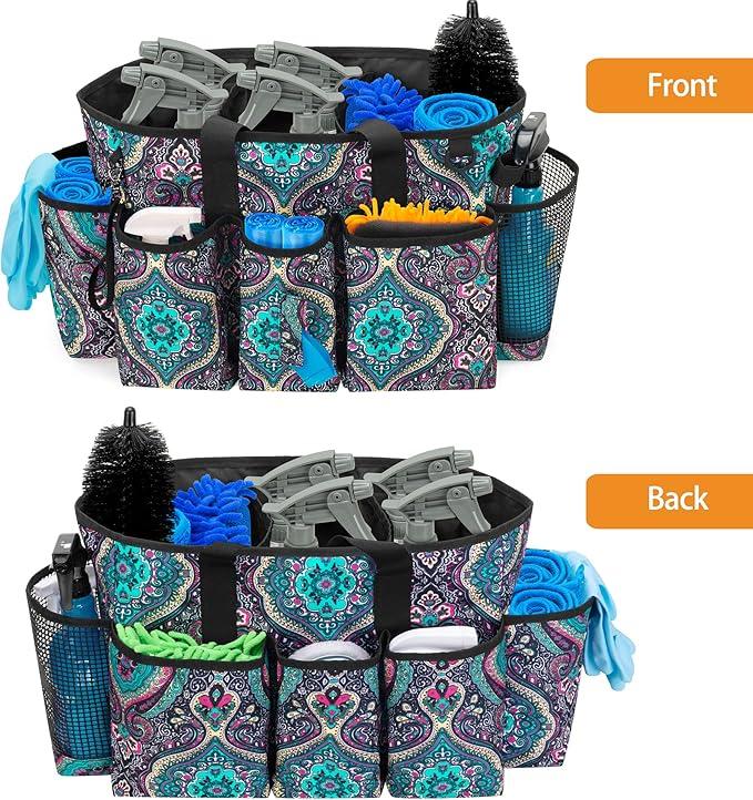 LoDrid Professional Cleaning Tote Caddy for Cleaning Supplies, Cleaning Bag Organizer with Dividers and Handle Strap for Housekeepers Work, Totem, (Bag Only) - NeatNest