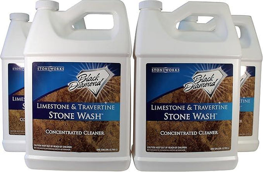 Black Diamond Stoneworks Limestone and Travertine Floor Cleaner: Natural Stone, Marble, Slate, honed or tumbled. 4-Gallon concentrate Ph Neutral - NeatNest