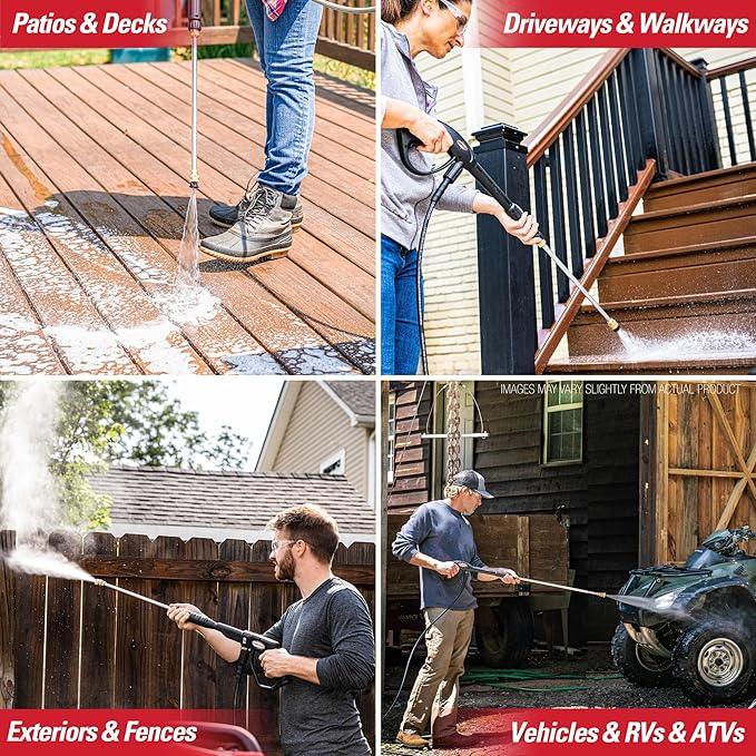 Simpson Cleaning 3200 PSI Gas Pressure Washer, 2.5 GPM Power Washer with Soap Tank and Turbo Nozzle, 25-Foot HyFlex Hose, Clean Machine, 49-State (CM61456) - NeatNest