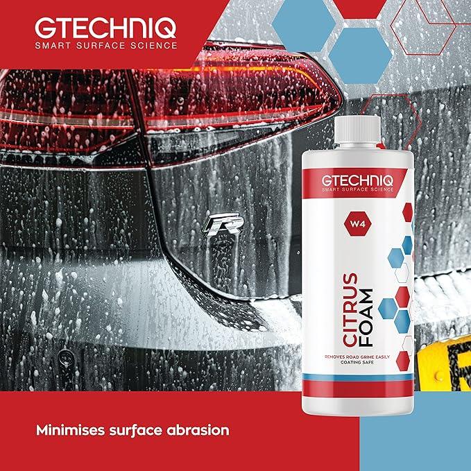 Gtechniq - W4 Citrus Foam - High Content Foaming Agent, Removes Dirt and Road Grime, Non-Caustic Formula, Maximum Gloss Retention Snow Foam (1 Liter) - NeatNest