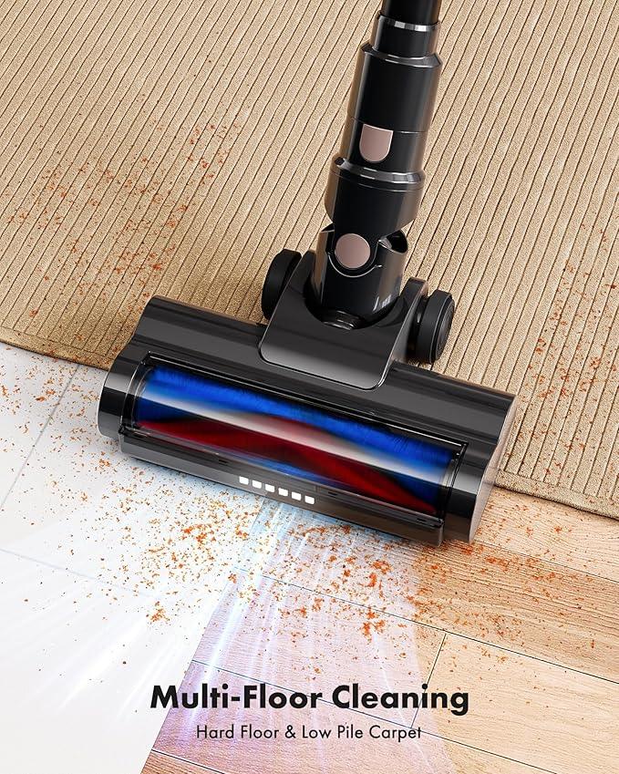 Trucozie Cordless Vacuum Cleaner, 8-in-1 Lightweight Stick Vacuum with 45mins Runtime, Powerful Suction, Vacuum Cleaners for Home, Hardwood Floors, Carpet, Pet Hair, Black - NeatNest