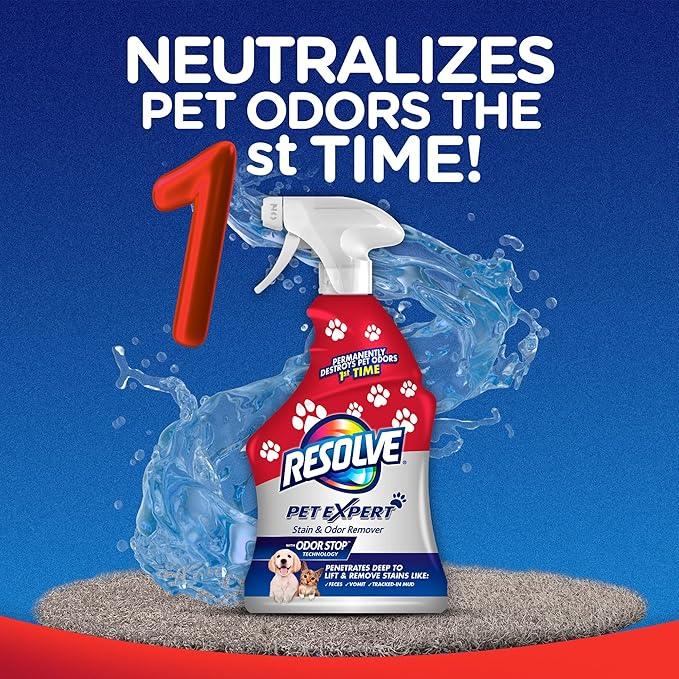 Resolve Pet Expert Stain and Odor Remover, Carpet Cleaner, Pet Stain and Odor Remover, Carpet & Upholstery Cleaner - Removes Stains and Odors, 22 oz - NeatNest