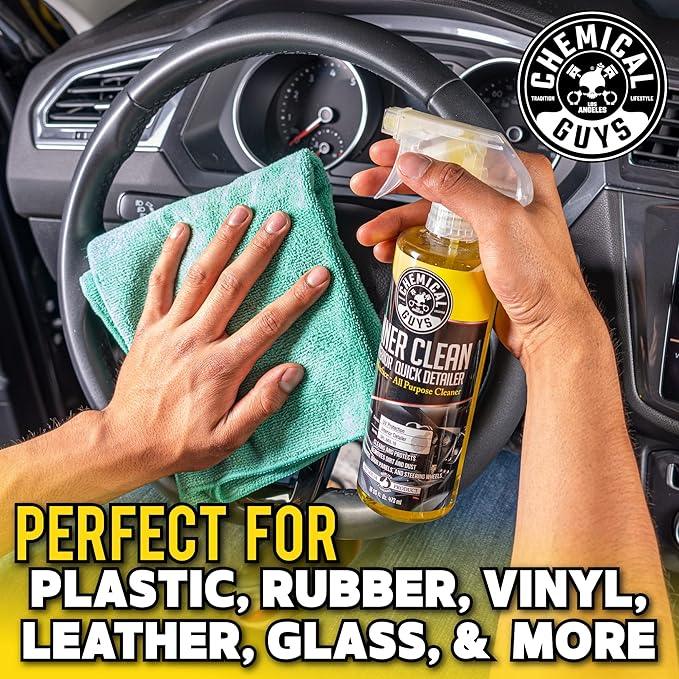 Chemical Guys InnerClean Interior Quick Detailer Cleaner and Protectant for Dashboards Door Panels Seats Trim and Surfaces Non Greasy Interior Car Cleaning Spray and Interior Detailer Spray 16 oz - NeatNest