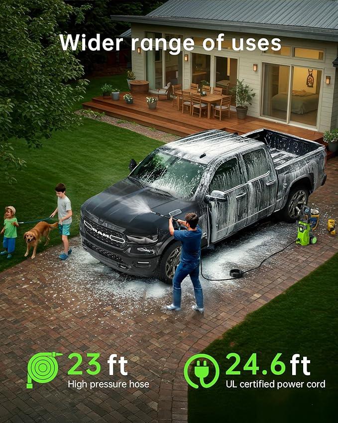 Pressure Washer, Power Washer with Foam Cannon High Pressure Washer for Cars, Fences, Patios, Decks, Patios and Driveway Powerwasher - NeatNest