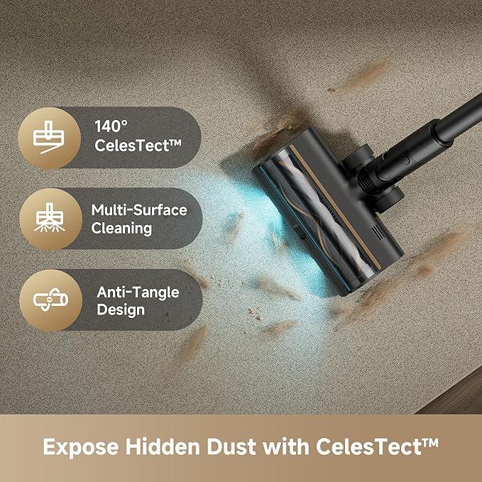 DREAME Cordless Stick Vacuum Cleaner Z30 Essential, 210AW Suction with Big Dust Cup, Up to 90 Mins, 99.99% Filtration Efficiency, HEPA H14 Filter, Dust Reveal Technology, Multi-Surface Vacuuming - NeatNest