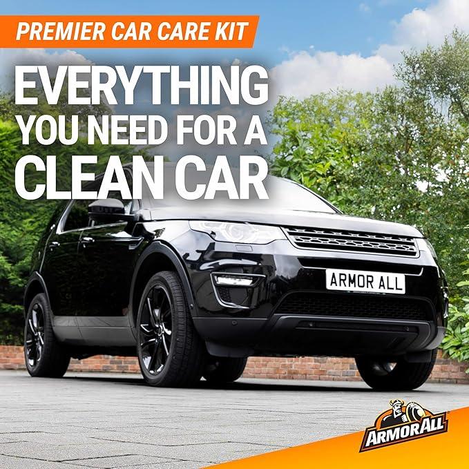 Armor All Premier Car Care Kit, Includes Car Wax & Wash Kit, Glass Cleaner, Car Air Freshener, Tire & Wheel Cleaner (8 Piece Kit) - NeatNest