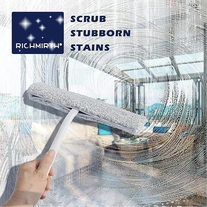 12 Inch Silicone Shower Squeegee for Glass Doors with Hook – Streak-Free Window Cleaner for Bathroom, Mirror, Tile & Car, No Scratch Squeegee with Metal Core - NeatNest