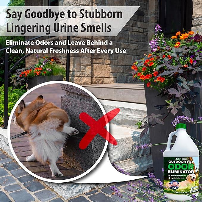 Nature's Freedom Outdoor Pet Odor Eliminator – Gallon Enzyme Cleaner with Pump Sprayer for Yard, Turf, Patios, Kennels, Concrete - NeatNest