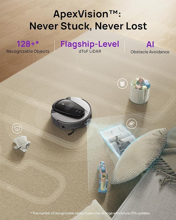 3i G10+ Robot Vacuum and Mop Combo, 18,000 Pa Suction, 60-Day Hands-Free Cleaning with Quiet Debris Compression, Smart LiDAR Navigation, Auto Extension Along Edges, Ideal for Hard Floors & Carpets - NeatNest