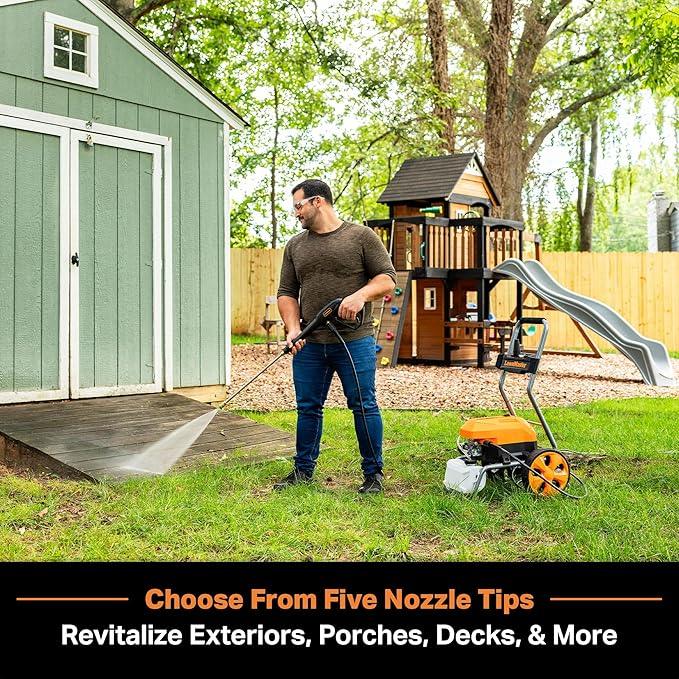 LawnMaster LT2100B Electric Pressure Washer 2300 PSI MAX 13 Amp 1.2 GPM CSA Certified with 5 Nozzles Powerful Storage Organization - NeatNest