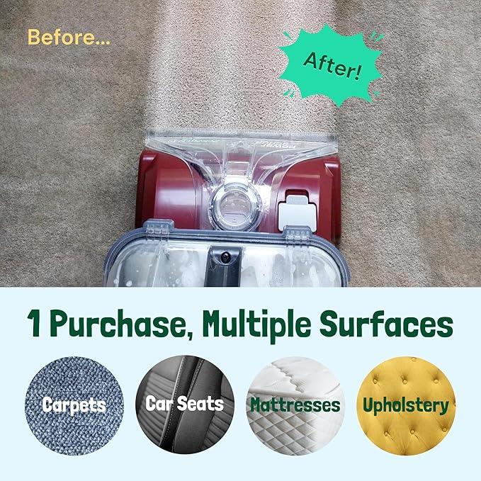 Sunny & Honey Carpet Cleaner Solution - 128 Fl Oz, Spring Mint Scent - Carpet Shampoo & Pet Stain Remover for Upholstery & Rugs, Works With Steam Cleaners - NeatNest