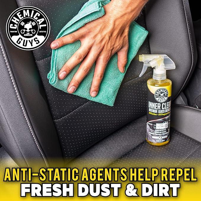 Chemical Guys InnerClean Interior Quick Detailer Cleaner and Protectant for Dashboards Door Panels Seats Trim and Surfaces Non Greasy Interior Car Cleaning Spray and Interior Detailer Spray 16 oz - NeatNest