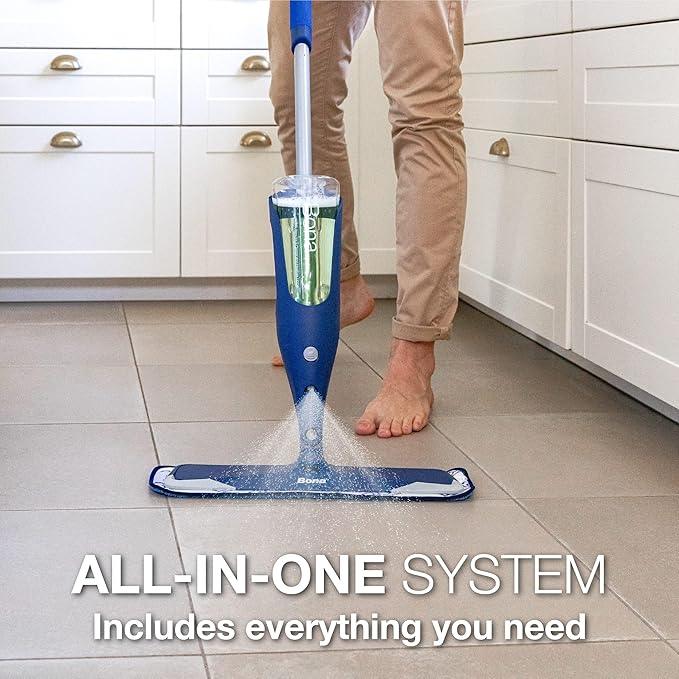 Bona Premium Motion Multi-Surface Floor Spray Mop - Includes Multi-Surface Floor Cleaning Solution and Machine Washable Microfiber Cleaning Pad - Spray Mop for Stone, Tile, Laminate, and Vinyl Floors - NeatNest