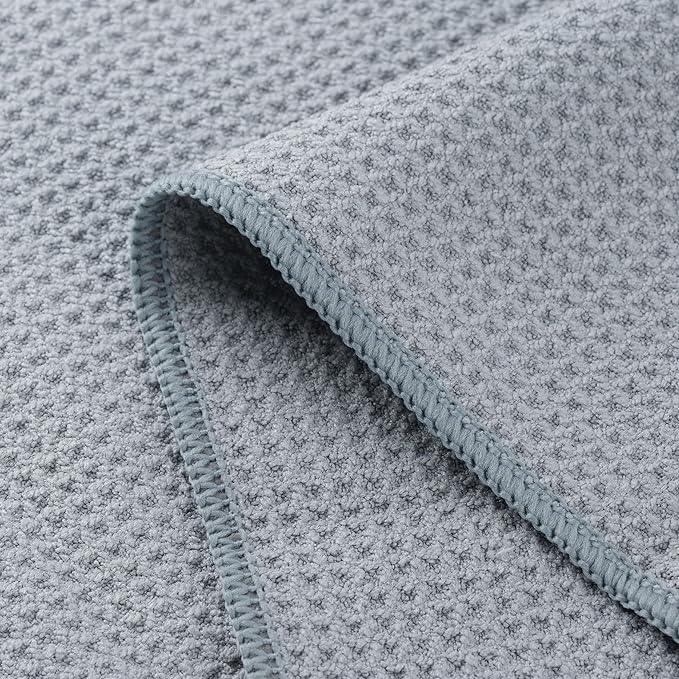 POLYTE Premium Microfiber Kitchen Dish Hand Towel Waffle Weave 12 Pack (16x28 in, Gray) - NeatNest