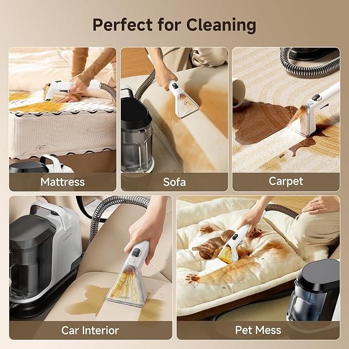 uwant Carpet Cleaner Machine 18Kpa Powerful Suction Upholstery Cleaner for Pet, Portable Carpet Cleaner with Cleaning Tools&Self-cleaning for Spot,Cars,Rug,Furniture (Motor 18Kpa) - NeatNest