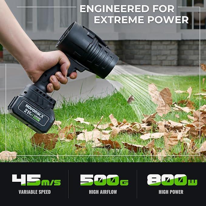 20V Cordless Leaf Blower, 30000RPM Handheld Leaf Blower with 2 X 3.0Ah Batteries & Charger, 55m/s Lightweight for Lawn Care, Dust, Leaves, Yard – Black - NeatNest