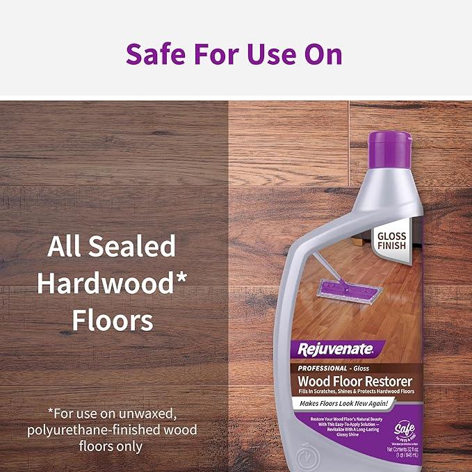 Rejuvenate Professional Wood Floor Restorer Fills Scratches, Shines And Protects Wood Flooring For A High Gloss Shine, 32 Ounces, 6 Pack - NeatNest