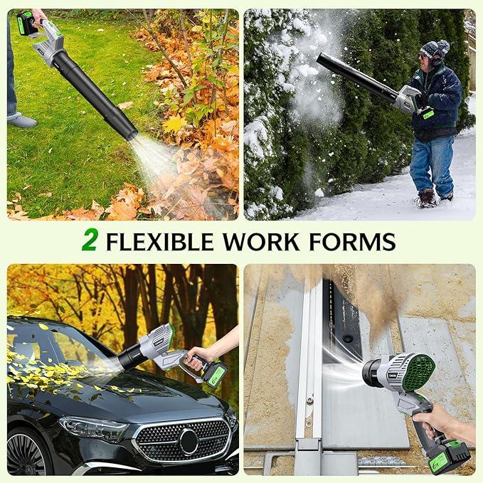 Comchoi Electric Leaf Blower Cordless, 900,000 RPM, 2 x 4.0Ah Batteries & Charger, Handheld Leaf Blowers for Lawn Care, 5 Speed Mode, Portable Lightweight Grass Blower for Yard, Patio & Outdoor Use - NeatNest