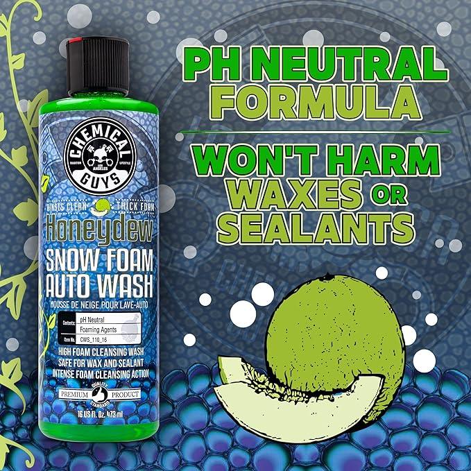 Chemical Guys Car Wash Soap for Foam Cannon or Bucket, Honeydew Snow Foam Car Wash Soap for Trucks, Motorcycles, RVs & More, Super Suds, Honeydew Scent - 128 oz (1 Gallon) - NeatNest
