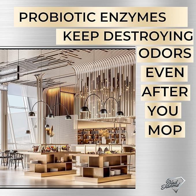 Restaurant Bio-Deodorizing Floor Cleaner Heavy Duty Concentrated Enzyme Degreaser & Odor Eliminator for Use in Mopping Bathroom, Kitchen, and Dining Room. Removes Grease & Urine Odors. (4) - NeatNest