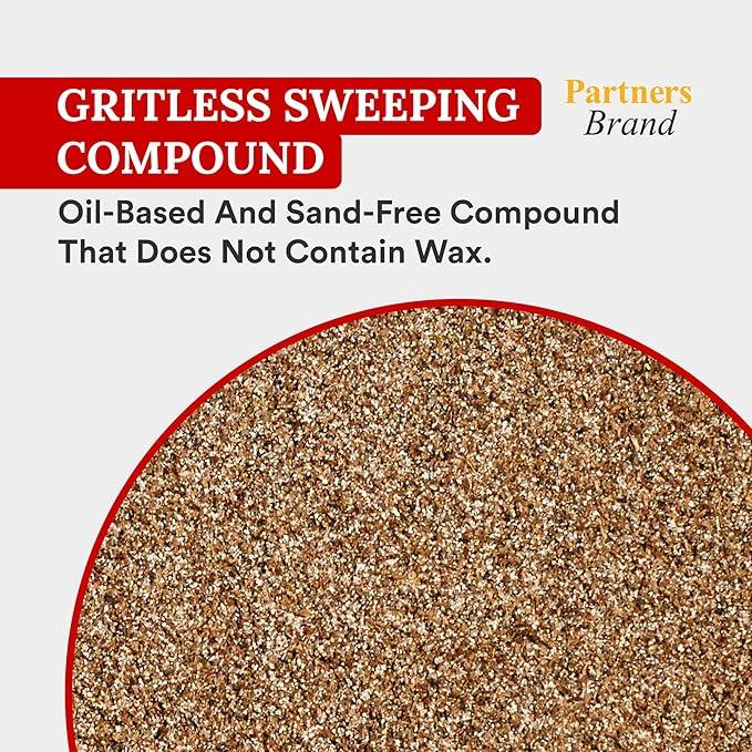 Partners Brand Gritless Floor Sweeping Compound - 50 LB. Bag | Commercial Grade, Sand-free Formula for Use on Finished Floors & Dust Control - NeatNest