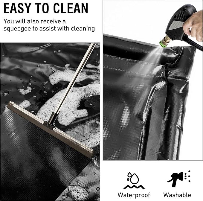 Huatean Home Garage Floor Mat, (7'9" x 18") Under Car Waterproof Containment Mats, Oil Mat for Garage Covering, Garages Floor Mats for Under Car, Keeps Dry and Clean - NeatNest