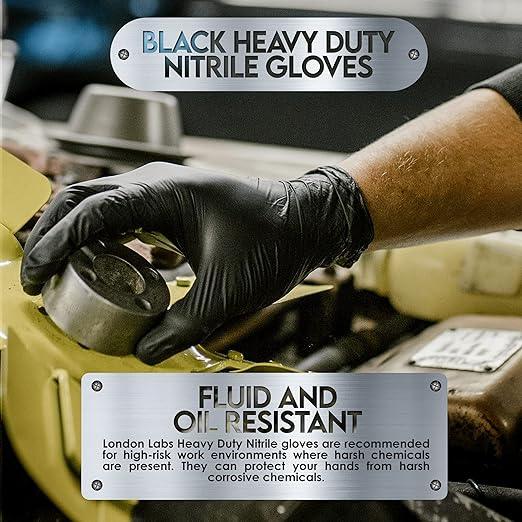 Heavy Duty 6 Mil Black Nitrile Gloves - Disposable, Latex & Powder Free | Mechanic, Food Prep & Tattoo | Rubber Gloves for Cooking, Cleaning & Household |Bulk Case of (1000) - NeatNest