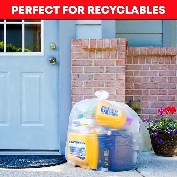 Veska 55-60 Gallon Trash Bags, Large Clear Garbage Bags,150 Bags Bulk Can Liners Perfect for Office, Waste, and Storage Use, Recycling, Yard Waste, and Leaf Collection, Rollaway Bin Liners - NeatNest