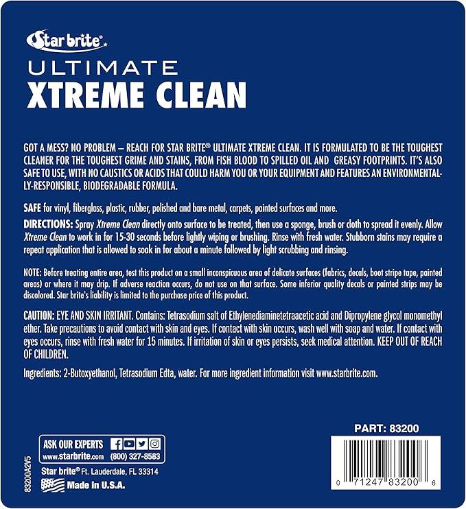 STAR BRITE Ultimate Xtreme Clean - High-Performance All-Surface Cleaner Degreaser, Ideal for Aluminum, Fiberglass, Plastic, Chrome, Stainless, Leather, and Rubber Surfaces - NeatNest