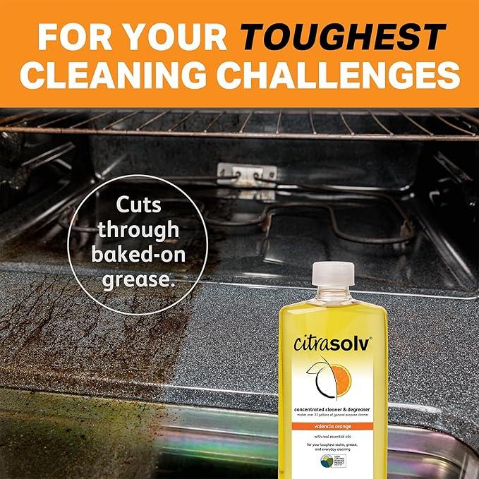 Citra Solv Concentrated Cleaner & Degreaser, Deodorizer, Home & Outdoor, Adhesive Remover, Paint Thinner, Natural Orange Oil, Valencia Orange 8 Fl Oz - NeatNest
