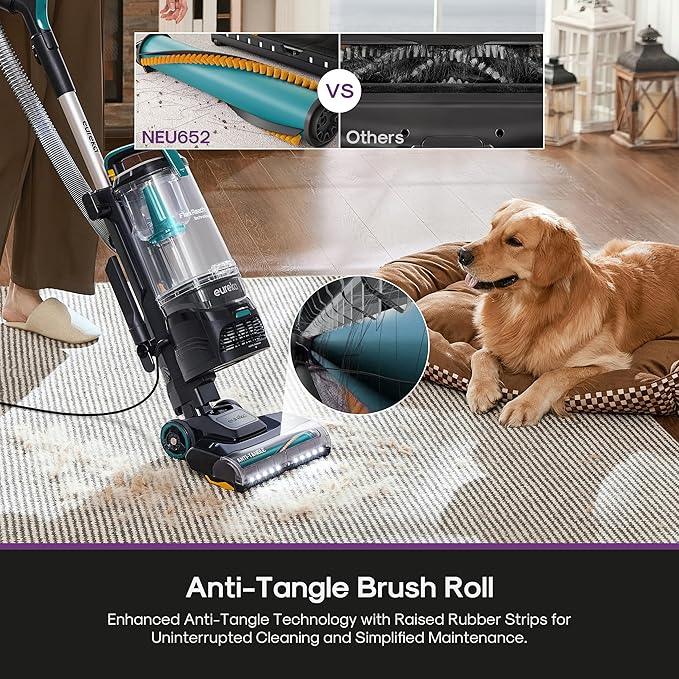 Eureka FlexReach Plus Bagless Upright Vacuum Cleaner for Home,Pet Vacuum for Carpet and Hard Floor, Lift-Up Vacuum with Flooring Type Sensor, HEPA Filter,Anti-Tangle, NEU652, Green - NeatNest