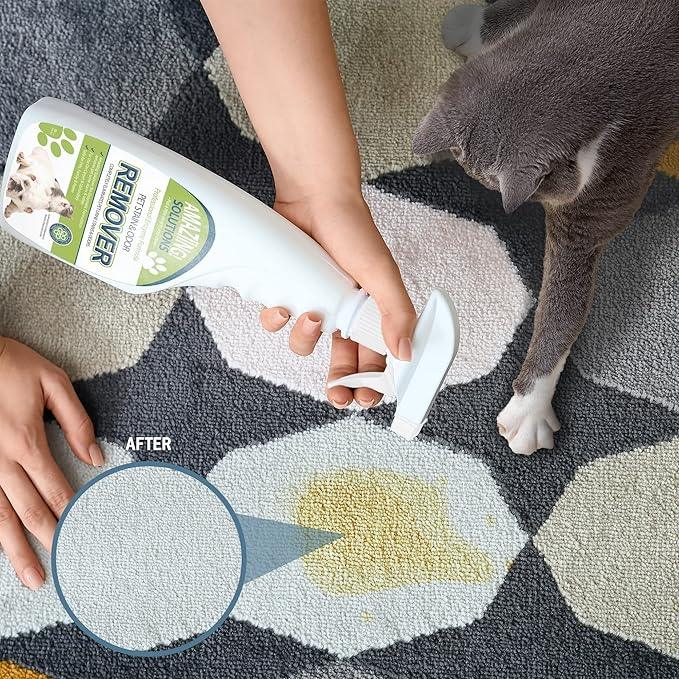 Pet Stain and Odor Remover - Enzyme Cleaner, Pet Urine Odor Eliminator Spray - Floor & Carpet Cleaner Spray, Pet Deodorizers For Home, Fabric Spray W/Fresh, Clean Scent, 32oz Spray - NeatNest