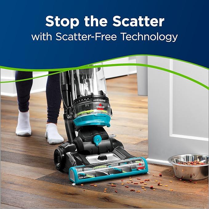 Bissell 2254 CleanView Swivel Rewind Pet Upright Bagless Vacuum, Automatic Cord Rewind, Swivel Steering, Powerful Pet Hair Pickup, Specialized Pet Tools, Large Capacity Dirt Tank, Teal - NeatNest