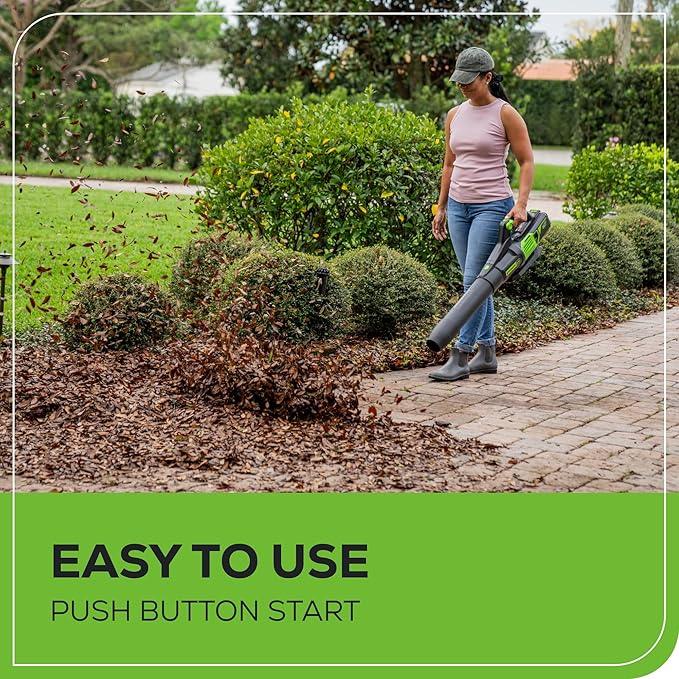 Greenworks 60V (610 CFM / 130 MPH) Cordless Leaf Blower, High Power, Lightweight & Quiet Operation for Wet Leaves, Driveways and Dense Gravel, Includes 2.5Ah Battery & 5A Rapid Charger - NeatNest