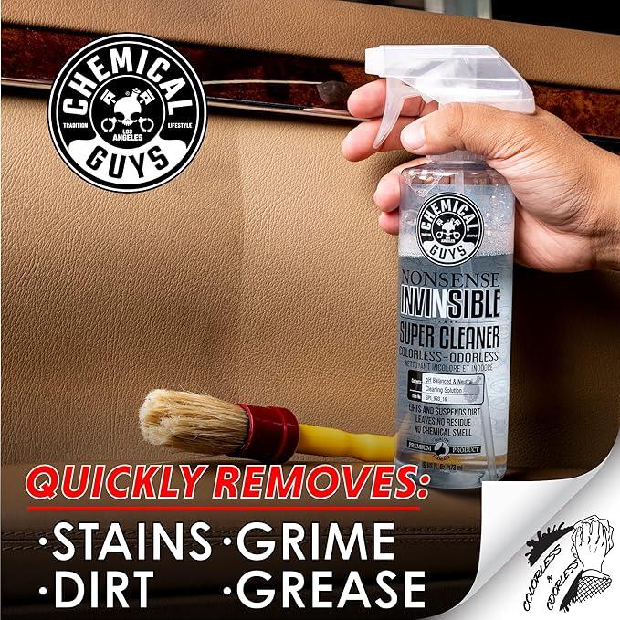 Chemical Guys Nonsense Colorless & Odorless All Surface Cleaner - Interior Cleaner, Safe for Vinyl, Rubber, Plastic, Carpet, and Upholstery, pH Balanced, Residue-Free, Unscented, 16 Fl Oz, Pack of 2 - NeatNest