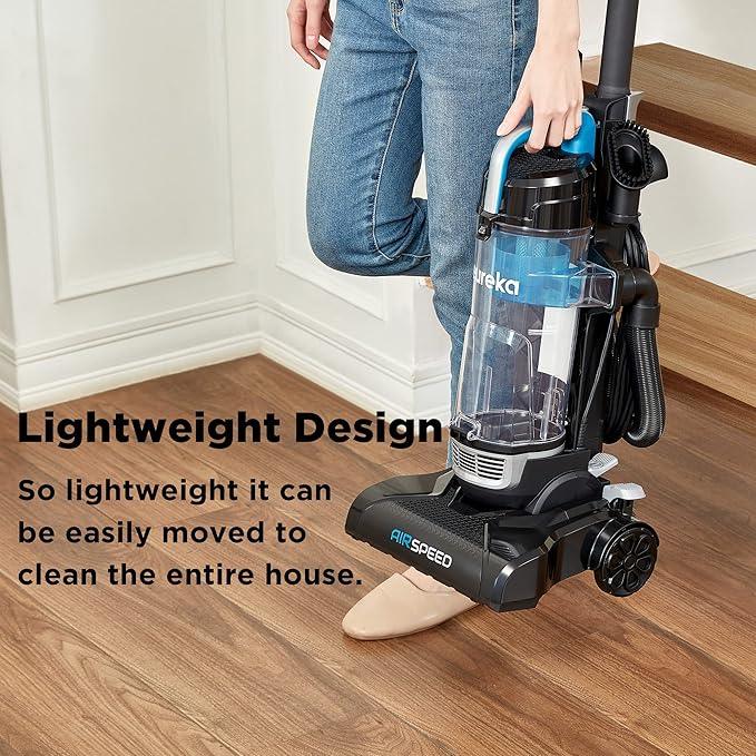 Eureka NEU10AE5 Powerful Bagless Upright Vacuum Cleaner Carpet and Floor, AirSpeed Ultra-Lightweight Vacuum Cleaner, w/ Replacement Filter, Blue - NeatNest