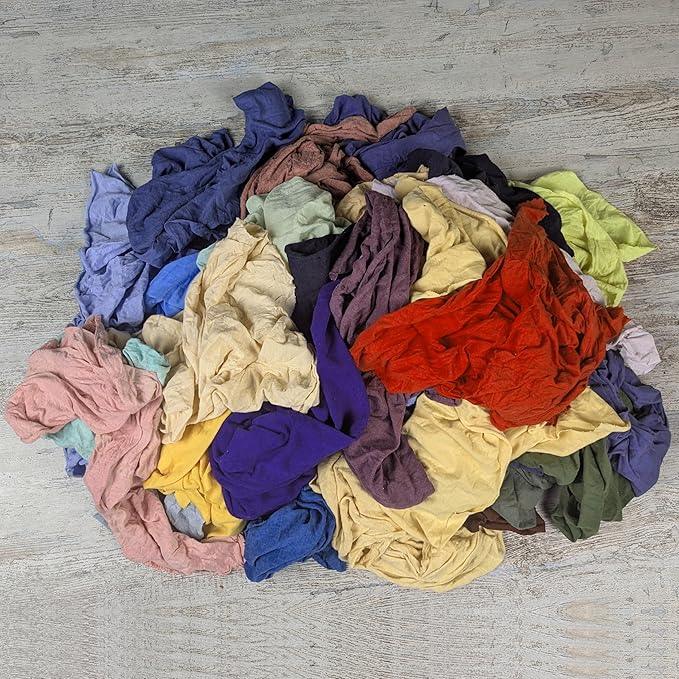 Premium Color Knit Cleaning Cloths (5 lbs. Compressed Box) – Shop Rags Bulk for Workshops, Mechanics, Painters, and Home Use, Multipurpose Cotton T-Shirt Rags - NeatNest