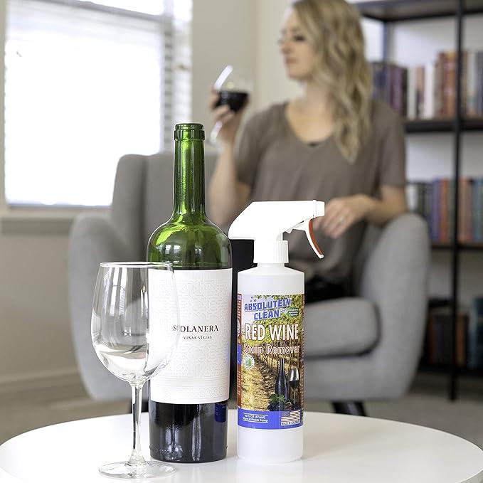 Amazing Red Wine Stain Remover – Natural Enzymes Eliminate Wine Stains Fast - Cleans Carpet, Upholstery, Clothing, Table Cloth & More - USA Made (16oz) - NeatNest