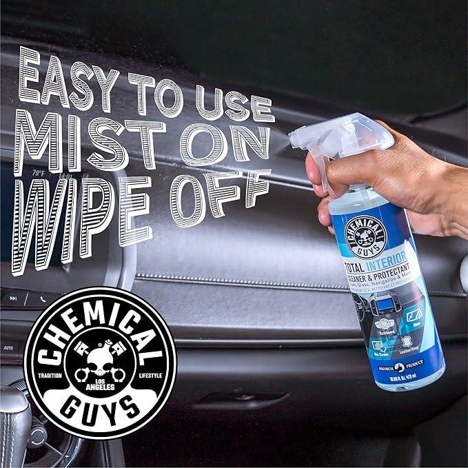 Chemical Guys Total Interior Cleaner & Protectant – Chemical Guys Interior Cleaner, Cleans & Protects Leather, Vinyl, Plastic, Rubber, Glass with a Streak-Free Finish — 16 Fl Oz (Pack of 2) - NeatNest